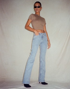 Motel Rocks Frayed Low Rise Jeans Dames Lichtblauw | ABM5374QN