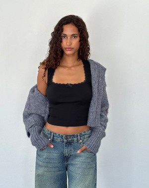 Motel Rocks Jinila Vest Dames Zwart | YHL4210GU