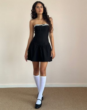 Motel Rocks Manisha Mini-jurk Dames Zwart Wit | IDV3985EY