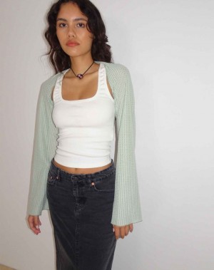 Motel Rocks Nobila Shrug Bijgesneden Tops Dames Groen | IJI4613OC