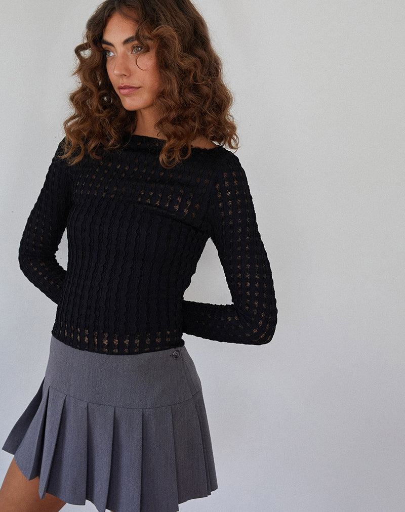 Motel Rocks Angela Long Sleeve T-shirts Dames Zwart | RSC3569ND