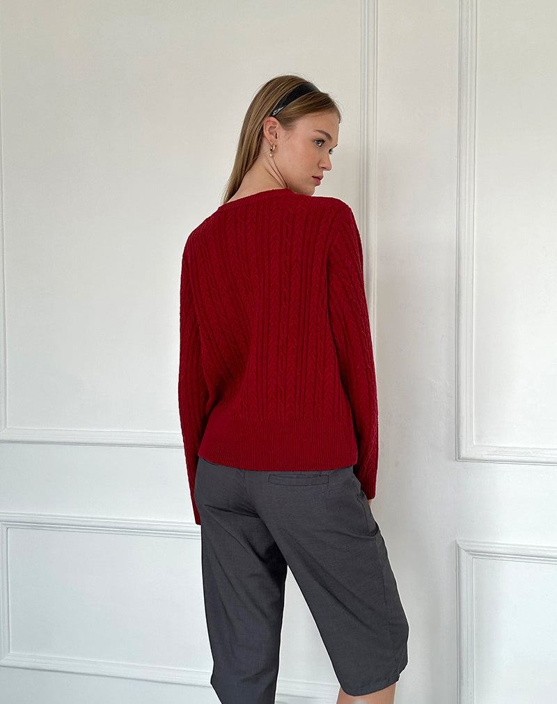 Motel Rocks Bavana Cardigan Dames Donkerrood | HFO6248RM