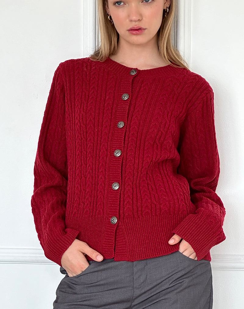 Motel Rocks Bavana Cardigan Dames Donkerrood | HFO6248RM