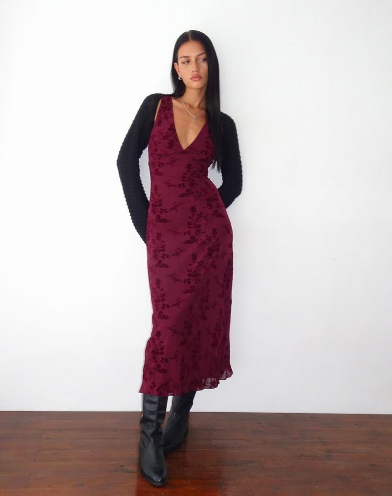 Motel Rocks Gabriela Midi-jurk Dames Rood | BYF4195WI