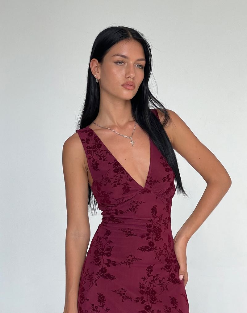 Motel Rocks Gabriela Midi-jurk Dames Rood | BYF4195WI