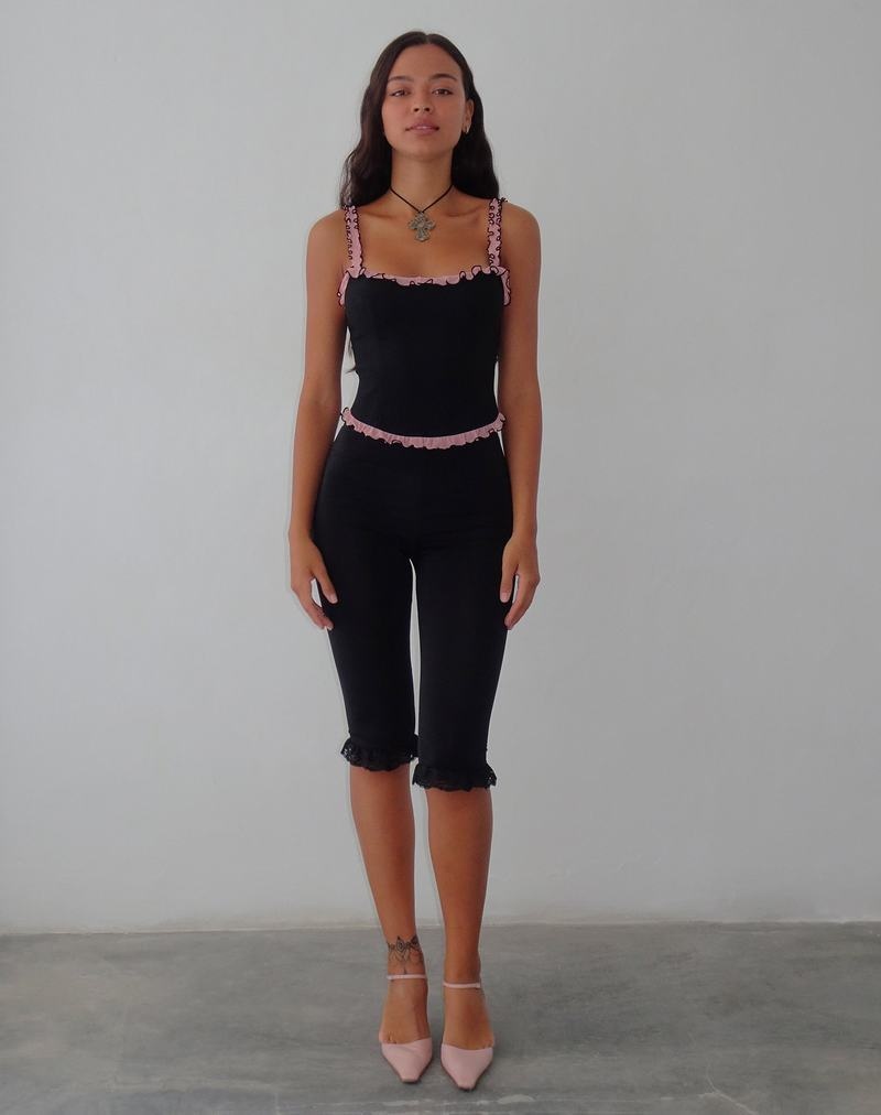 Motel Rocks Idalia Corset Vest Dames Zwart Roze | GIW1655YN
