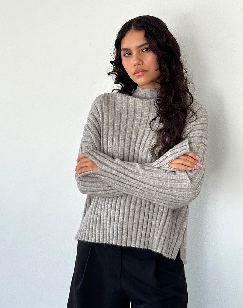 Motel Rocks Judah Oversized Chunky Rib Knit Jumpers Dames Lichtgrijs | DYS9854XW