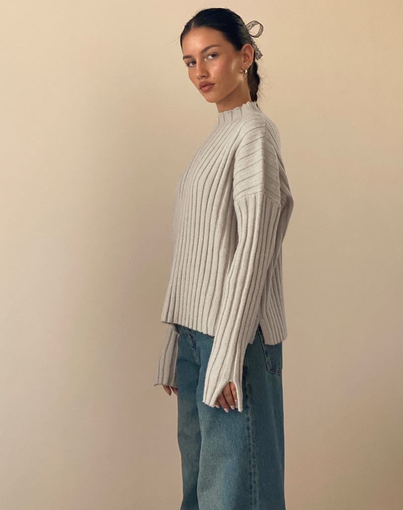 Motel Rocks Judah Oversized Chunky Rib Knit Jumpers Dames Beige | HOQ7284RR
