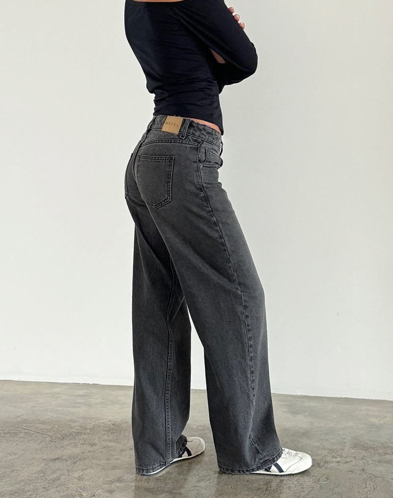 Motel Rocks Low Rise Parallel Jeans Dames Zwart Grijs | JBH7324OI