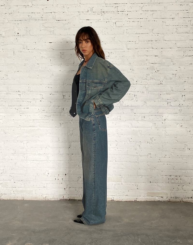 Motel Rocks Oversized Spijkerjassen Dames Bruin Blauw | LGX7056FV