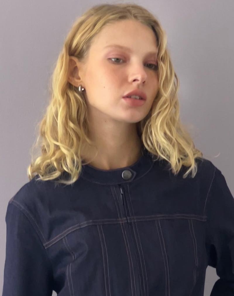 Motel Rocks Puria Fitted Look Tailored Spijkerjassen Dames Blauw | ZUN1513SG