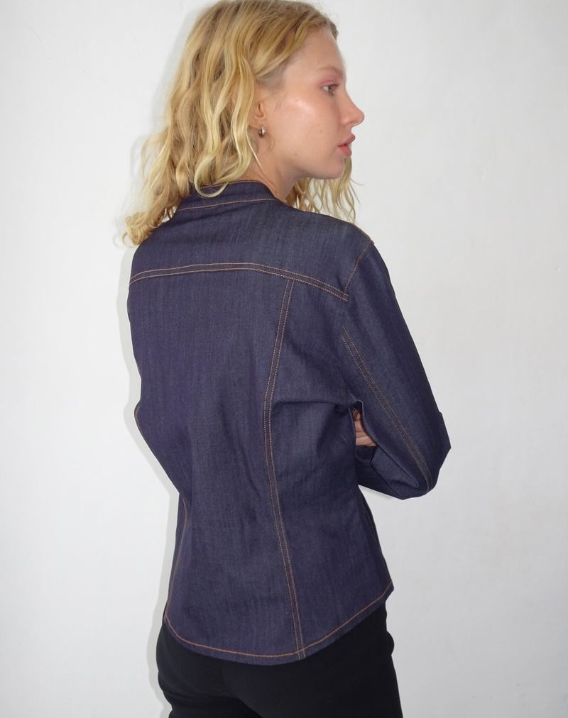 Motel Rocks Puria Fitted Look Tailored Spijkerjassen Dames Blauw | ZUN1513SG