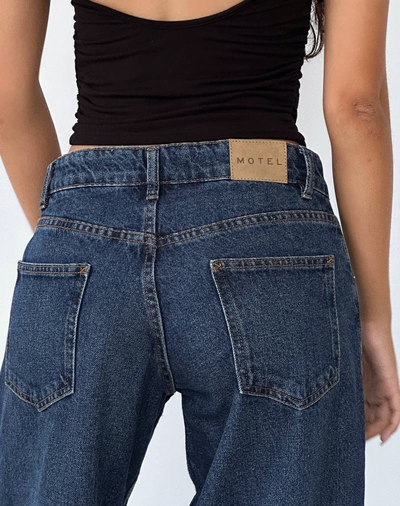 Motel Rocks Roomy Extra Brede Low Rise Jeans Dames Donkerblauw | QLT4535NI