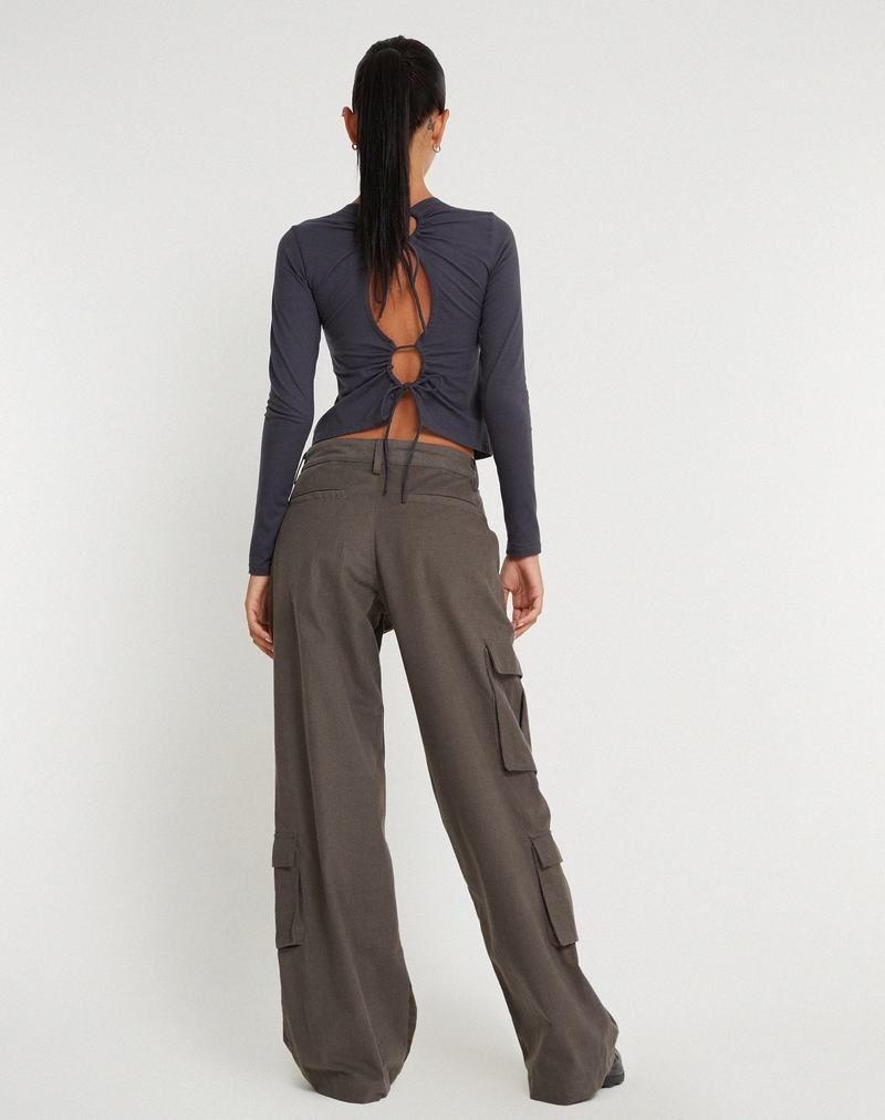 Motel Rocks Shan Brede Leg Broek Dames Donkergrijs | UOV3915MW