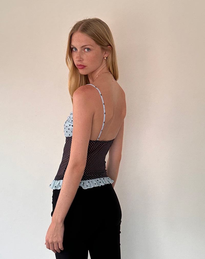 Motel Rocks Zeina Cami Tanktop Dames Blauw Zwart | HJS419BA